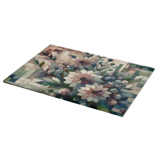 Moderne mozaïekbloemen snijplank (Hoek)