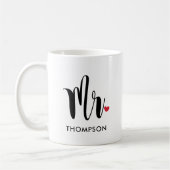Moderne Mr Calligraphy Hart Monogram Koffiemok (Links)