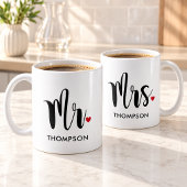 Moderne Mr Calligraphy Hart Monogram Koffiemok