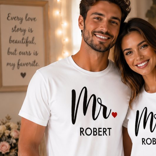 Moderne 'Mr Calligraphy Heart' monogram T-shirt