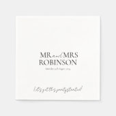 Moderne Mr en Mrs Elegant Bruiloft Servet (Voorkant)