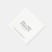 Moderne Mr en Mrs Elegant Bruiloft Servet (Hoek)