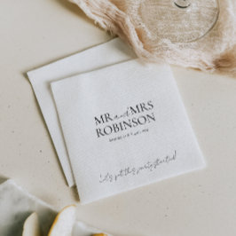 Moderne Mr en Mrs Elegant Bruiloft Servet