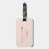 Moderne Mr. Groom wijn en Beige bruiloft koppels Bagagelabel (Achterkant verticaal)