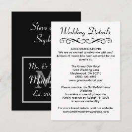 Moderne Mr. & Mrs. Huwelijksdetails Bijlagekaart Informatiekaartje