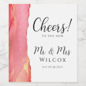 Moderne Mr. & Mrs. Wedding Wijn Etiket (Enkel label)