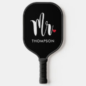 Moderne Mr Script Trouw Hart Pickleball Paddle (Voorkant)