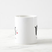 Moderne Mrs Calligraphy Hart Monogram Koffiemok (Center)