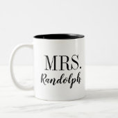 Moderne Mrs. Monogram Tweekleurige Koffiemok (Links)
