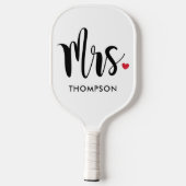 Moderne Mrs Script Trouw Hart Pickleball Paddle (Achterkant)