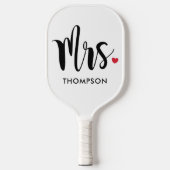 Moderne Mrs Script Trouw Hart Pickleball Paddle (Voorkant)