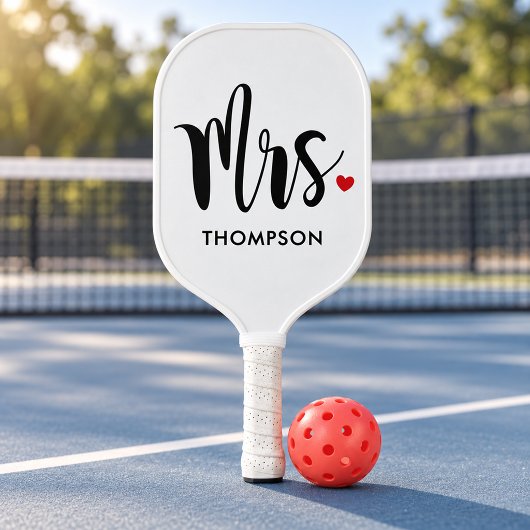 Moderne Mrs Script Trouw Hart Pickleball Paddle