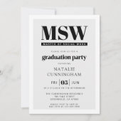 Moderne MSW Master Sociaal Werk Afstuderen Kaart (Voorkant)