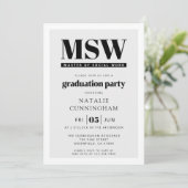Moderne MSW Master Sociaal Werk Afstuderen Kaart (Staand voorkant)
