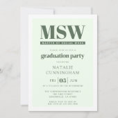 Moderne MSW Master Social Work Afstudeerfeest Kaart (Voorkant)
