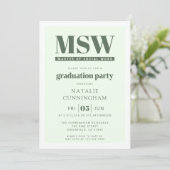 Moderne MSW Master Social Work Afstudeerfeest Kaart (Staand voorkant)