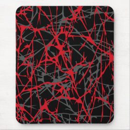 Moderne muismat, abstract, zwart, rood, grijs muismat