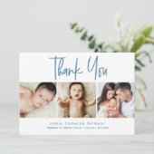 Moderne Multi Baby foto's Pasgeborene Geboorte Bedankkaart (Staand voorkant)