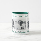 Moderne multi-foto beste vaders dag groene gave mok (Midden)