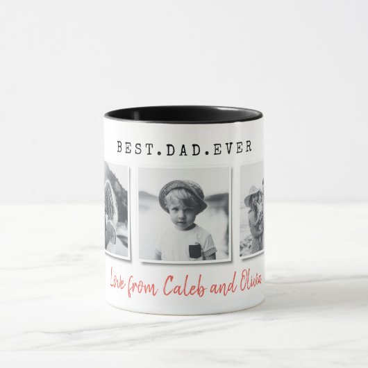 Moderne multi-foto beste vaders dag Kerstmis Mok (Midden)