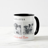 Moderne multi-foto beste vaders dag Kerstmis Mok (Voorkant rechts)