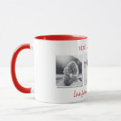 Moderne multi-foto beste vaders dag rood cadeau mok (Links)