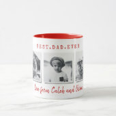 Moderne multi-foto beste vaders dag rood cadeau mok (Midden)