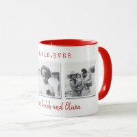 Moderne multi-foto beste vaders dag rood cadeau