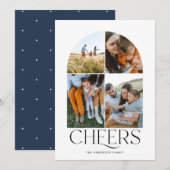 Moderne multi foto blauwe kerst 4 foto (Voorkant / Achterkant)