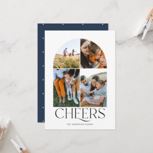 Moderne multi foto blauwe kerst 4 foto