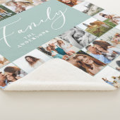 Moderne multi-foto blauwe manuscriptfamilie elegan sherpa deken (3/4)