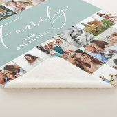 Moderne multi-foto blauwe manuscriptfamilie elegan sherpa deken (3/4)