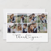 Moderne Multi Foto Collage Bruiloft Bedankkaart (Voorkant)