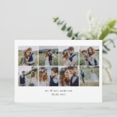 Moderne Multi Foto Collage Bruiloft Bedankkaart (Staand voorkant)