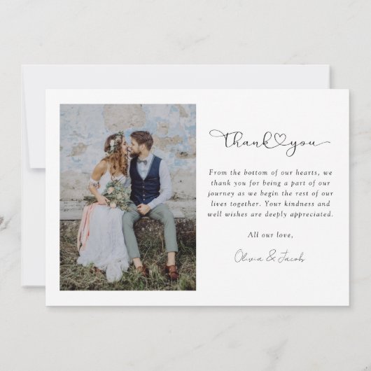 Moderne Multi Foto Collage Bruiloft Bedankkaart (Achterkant)