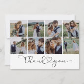 Moderne Multi Foto Collage Bruiloft Bedankkaart (Voorkant)