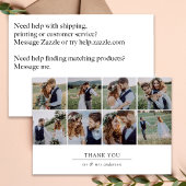 Moderne Multi Foto Collage Bruiloft Bedankkaart