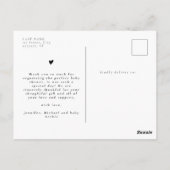 Moderne multi-foto collage nieuwe baby bedankt briefkaart (Achterkant)