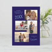 Moderne Multi-Foto Collagekaart Feestdagenkaart (Staand voorkant)