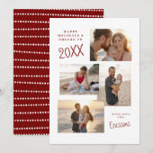 Moderne Multi-Foto Collagekaart Feestdagenkaart (Voorkant / Achterkant)