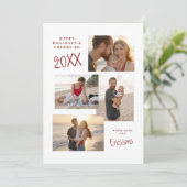 Moderne Multi-Foto Collagekaart Feestdagenkaart (Staand voorkant)