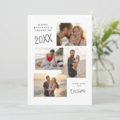 Moderne Multi-Foto Collagekaart Feestdagenkaart (Staand voorkant)