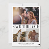Moderne multi foto eenvoudige minimalistische brui save the date (Voorkant)