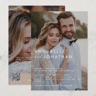 Moderne multi foto elegante bruiloft kaart