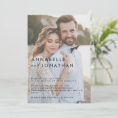 Moderne multi foto elegante bruiloft save the date (Staand voorkant)