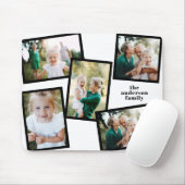Moderne multi foto familie home decor zwart wit muismat (Met muis)