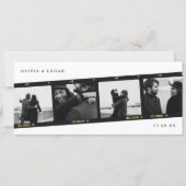 Moderne Multi-Foto Filmstrip Huwelijk Save The Dat Date (Voorkant)