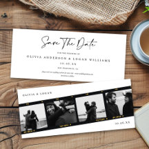 Moderne Multi-Foto Filmstrip Huwelijk Save The Dat