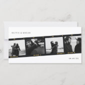 Moderne Multi-Foto Filmstrip Huwelijk Save The Dat Date (Voorkant)