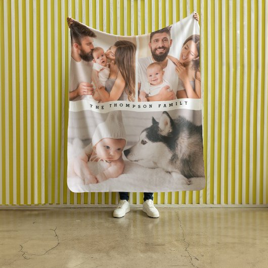 Moderne Multi Foto Gepersonaliseerde Eenvoudige Th Fleece Deken
